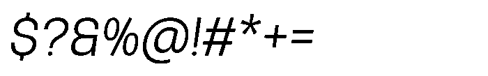 Rasa Sans Light Italic Font OTHER CHARS