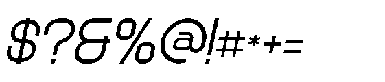 Rastera Italic Font OTHER CHARS