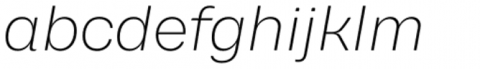 Rationell Extra Light Italic Font LOWERCASE