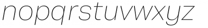 Rationell Ultra Light Italic Font LOWERCASE