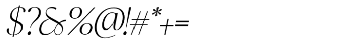 Ravelle Thin Italic Font OTHER CHARS