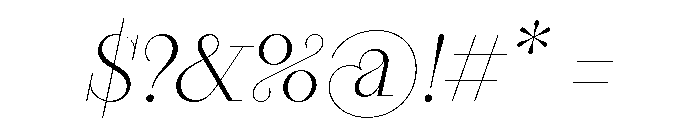 RaimDisplay ExtralightItalic Font OTHER CHARS
