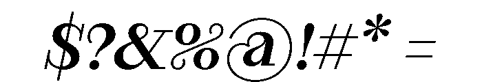 RaimStandard MediumItalic Font OTHER CHARS
