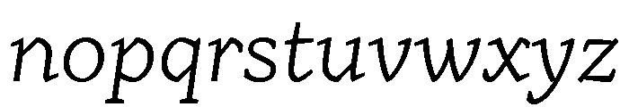 Range Serif Light Italic Font LOWERCASE