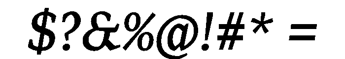 Range Serif Medium Italic Font OTHER CHARS