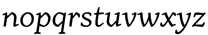 Range Serif Regular Italic Font LOWERCASE