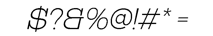 RCL Bricko Extra Light Italic Font OTHER CHARS