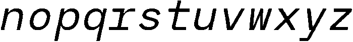RCL Monoskrn Italic otf (400) Font LOWERCASE