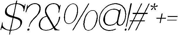 RCL Veluxa Serif Thin Italic otf (100) Font OTHER CHARS