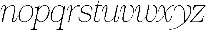 RCL Veluxa Serif Thin Italic otf (100) Font LOWERCASE