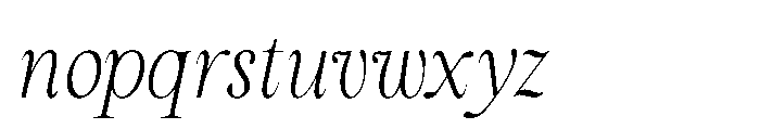 RCL Arviel Italic Extra Light Italic Font LOWERCASE