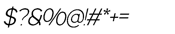 RCL Back One Thin Italic Font OTHER CHARS