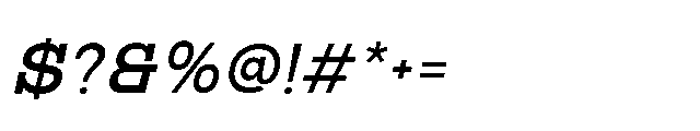 RCL Bricko Medium Italic Font OTHER CHARS