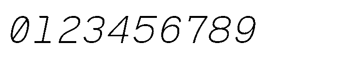 RCL Monoskrn Extra Light Italic Font OTHER CHARS