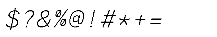 RCL Monoskrn Extra Light Italic Font OTHER CHARS