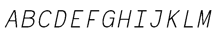 RCL Monoskrn Extra Light Italic Font UPPERCASE