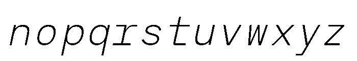 RCL Monoskrn Extra Light Italic Font LOWERCASE