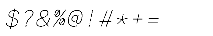 RCL Monoskrn Thin Italic Font OTHER CHARS