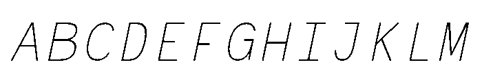 RCL Monoskrn Thin Italic Font UPPERCASE