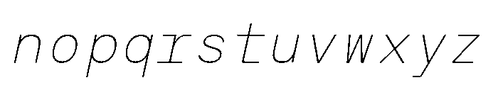 RCL Monoskrn Thin Italic Font LOWERCASE