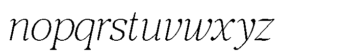 RCL Morland Extra Light Italic Font LOWERCASE