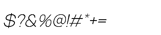RCL Sendigo Italic Extra Light Font OTHER CHARS