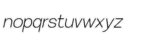 RCL Sendigo Italic Extra Light Font LOWERCASE