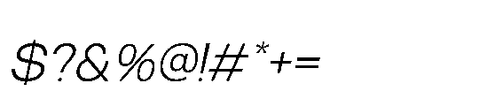 RCL Sendigo Italic Light Font OTHER CHARS