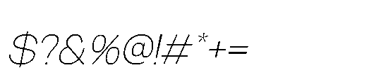 RCL Sendigo Italic Thin Font OTHER CHARS