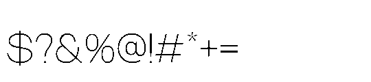 RCL Sendigo Thin Font OTHER CHARS