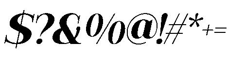 RCL Veluxa Serif Extra Bold Italic Font OTHER CHARS