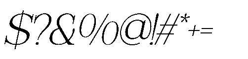 RCL Veluxa Serif Extra Light Italic Font OTHER CHARS