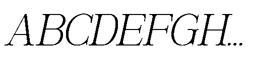 RCL Veluxa Serif Extra Light Italic Font UPPERCASE