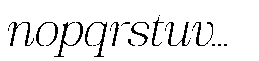 RCL Veluxa Serif Extra Light Italic Font LOWERCASE