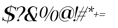 RCL Veluxa Serif Medium Italic Font OTHER CHARS