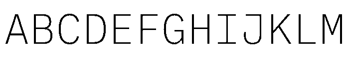 Recursive Mono Casual Static Extra Light Font UPPERCASE