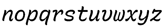 Recursive Mono Casual Static Italic Font LOWERCASE
