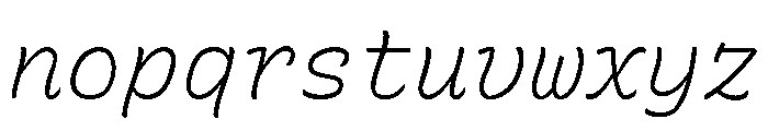 Recursive Mono Casual Static Light Italic Font LOWERCASE