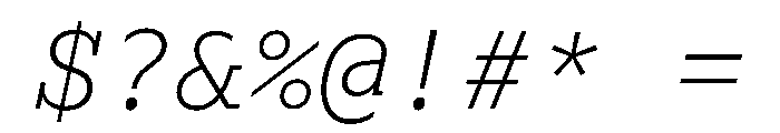 Recursive Mono Linear Static Extra Light Italic Font OTHER CHARS