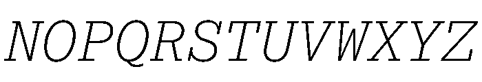 Recursive Mono Linear Static Extra Light Italic Font UPPERCASE