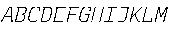 Recursive Mono Linear Static Light Italic Font UPPERCASE