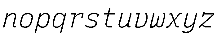 Recursive Mono Linear Static Light Italic Font LOWERCASE