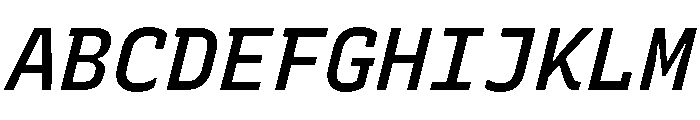 Recursive Mono Linear Static Medium Italic Font UPPERCASE