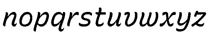 Recursive Sans Casual Static Italic Font LOWERCASE