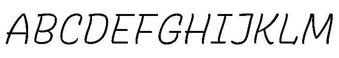 Recursive Sans Casual Static Light Italic Font UPPERCASE