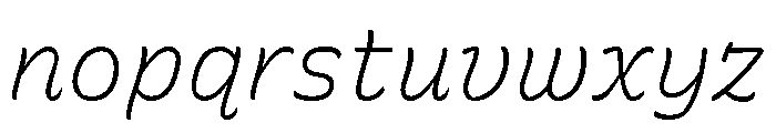 Recursive Sans Casual Static Light Italic Font LOWERCASE