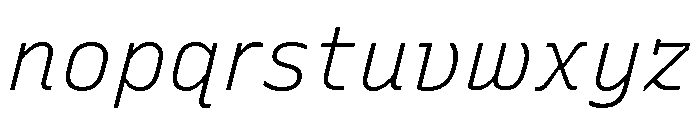 Recursive Sans Linear Static Light Italic Font LOWERCASE