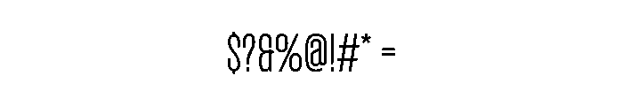 Reel Short Thin Font OTHER CHARS