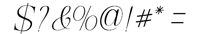 Refhiza Italic Thin Font OTHER CHARS