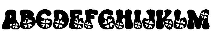 Retro clover leaf Font UPPERCASE